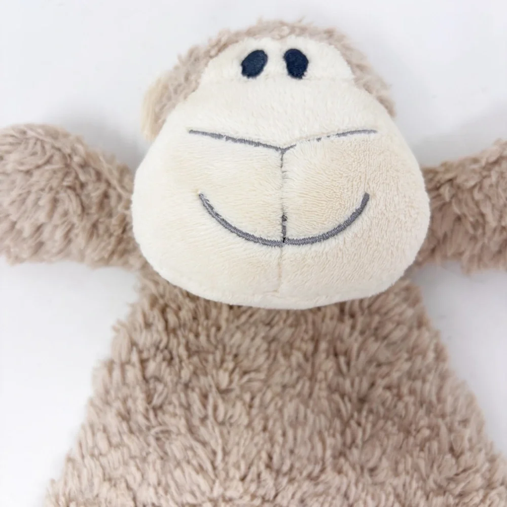 DEMDACO Monkey Lovey Security Blanket Brown Rattle Plush 12